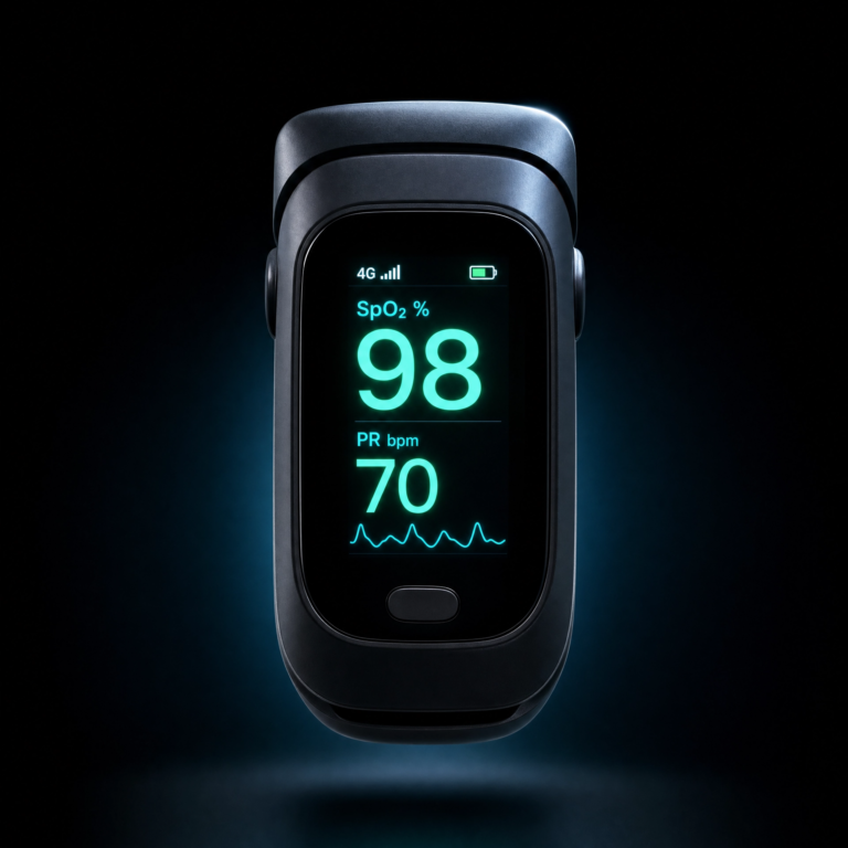 Connected cellular pulse oximeter