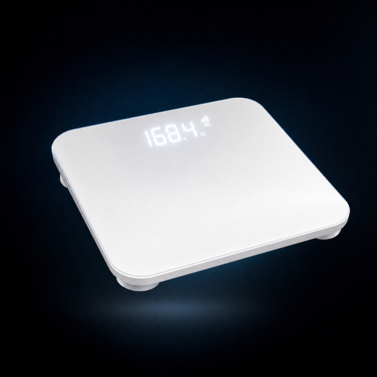 Connected cellular smart scale, light finish